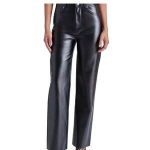 Steve Madden Black Faux Leather Trousers